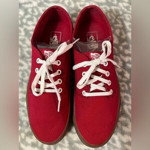 Vans Bold Red Sneakers with White Accents